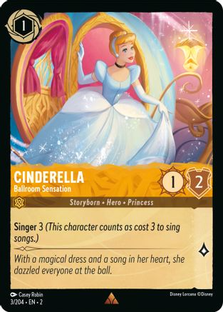 Lorcana - Cinderella (Ballroom Sensation) - 3/204 - Rare - Rise of the Floodborn