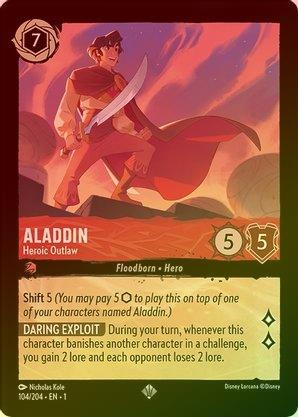 Lorcana - Aladdin (Heroic Outlaw) - 104/204 - Super Rare (Foil) - The First Chapter