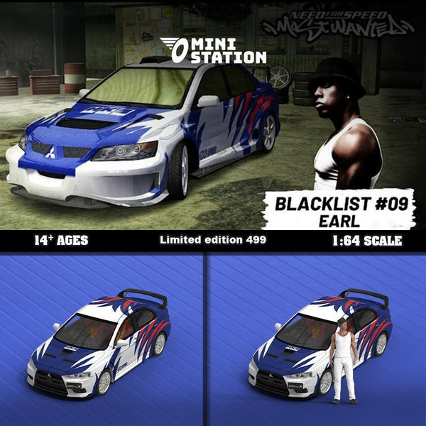 Mini Station - Blacklist #09 Lancer Evo "Need For Speed Most Wanted" w/ Figure *Pre-Order*