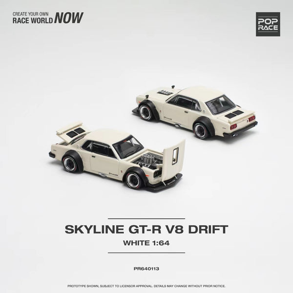 Pop Race - Nissan Skyline GT-R V8 Drift - White *Pre-Order*