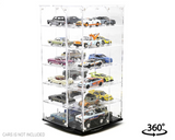 MJ Toys - Showcase 1:64 24-Cars Display Desk Top Spinner with Cover Display Case
