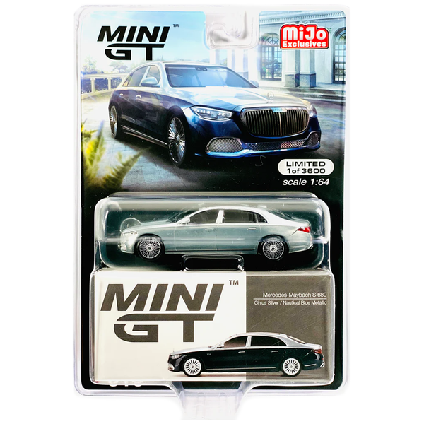 Mini GT - Mercedes-Maybach S 680 - Cirrus Silver/ Nautical Blue Metallic *Chase*