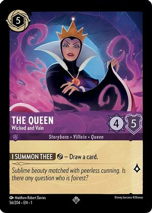 Lorcana - The Queen (Wicked and Vain) - 56/204 - Super Rare - The First Chapter