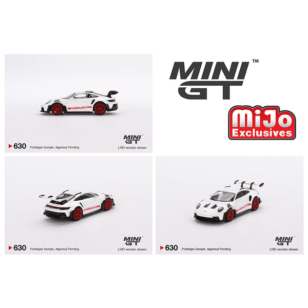 Mini GT - Porsche 911 (992) GT3 RS – White with Pyro Red Accent Package *Pre-Order*