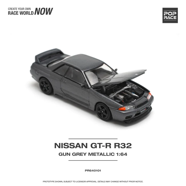 Pop Race - Nissan Skyline GT-R R32 - Gun Grey Metallic *Pre-Order*