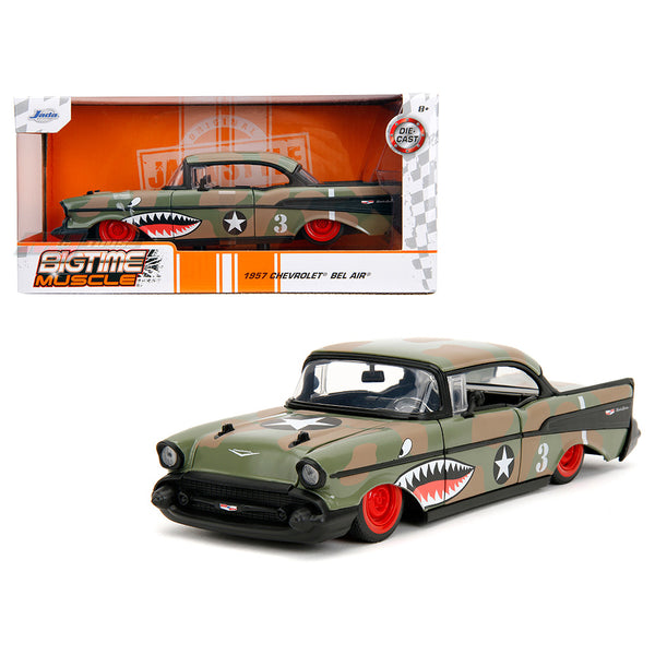 Jada Toys - 1957 Chevrolet Bel Air - Green Camo - 2023 Bigtime Muscle Series *1/24 Scale*