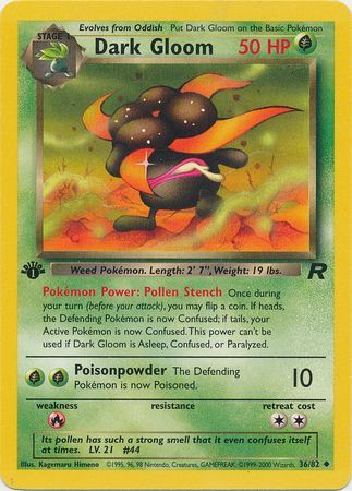 Pokemon - Dark Gloom - 36/82 - Uncommon 1st Edition - Team Rocket Series