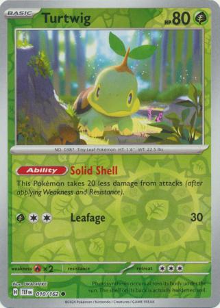 Pokemon - Turtwig - 010/162 - Common Reverse Holo - Scarlet & Violet: Temporal Forces Singles