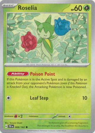 Pokemon - Roselia - 008/162 - Common - Scarlet & Violet: Temporal Forces Singles