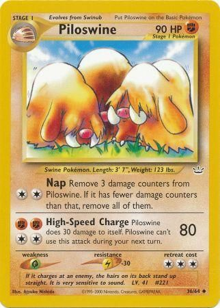 Pokemon - Piloswine - 36/64 - Uncommon Unlimited - Neo Revelation Series
