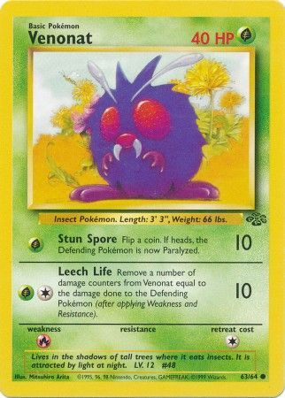 Pokemon - Venonat - 63/64 - Common Unlimited - Jungle Series