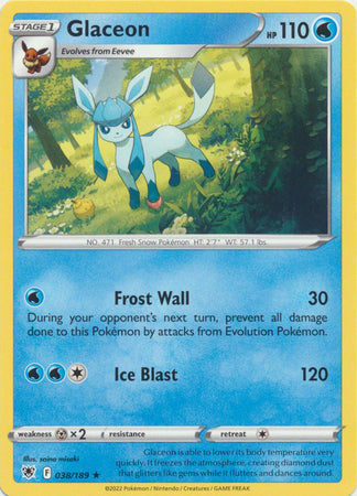 Pokemon - Glaceon - 038/189 - Rare - Sword & Shield: Astral Radiance Series