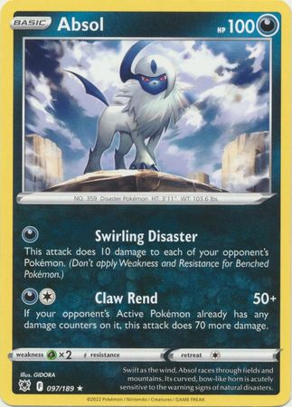 Pokemon - Absol - 097/189 - Rare Theme Deck Exclusive - Sword & Shield: Astral Radiance Series