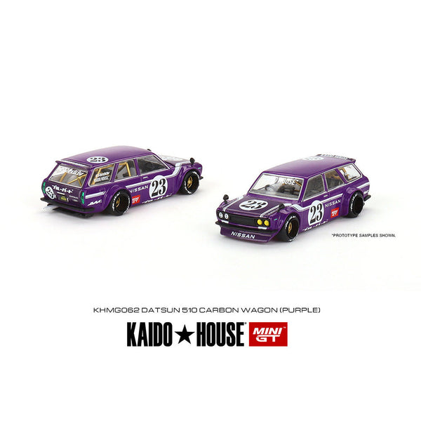 Kaido House x Mini GT - Datsun 510 Carbon Wagon (Purple) *Sealed,  Possibility of a Chase*