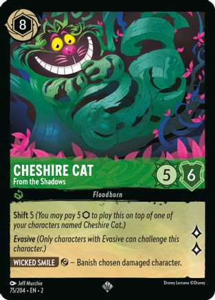 Lorcana - Cheshire Cat (From the Shadows) - 75/204 - Super Rare - Rise of the Floodborn