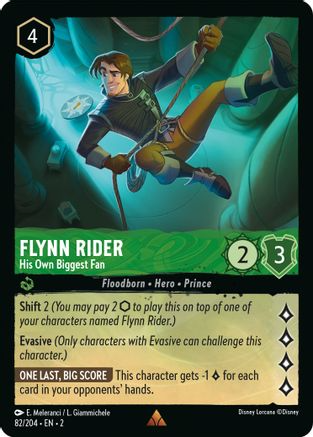 Lorcana - Flynn Rider (His Own Biggest Fan) - 82/204 - Rare - Rise of the Floodborn