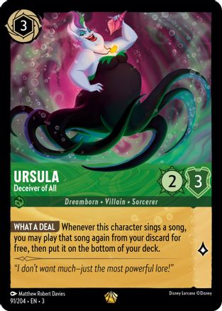 Lorcana - Ursula (Deceiver of All) - 91/204 - Legendary - Into the Inklands