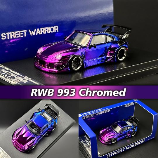 Street Warrior X Ghost Player - Porsche 911 (993) RWB - Chromed Purple / Blue