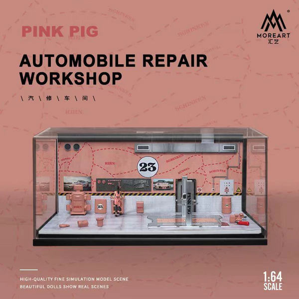MoreArt - Automobile Repair Workshop Diorama "Pink Pig"