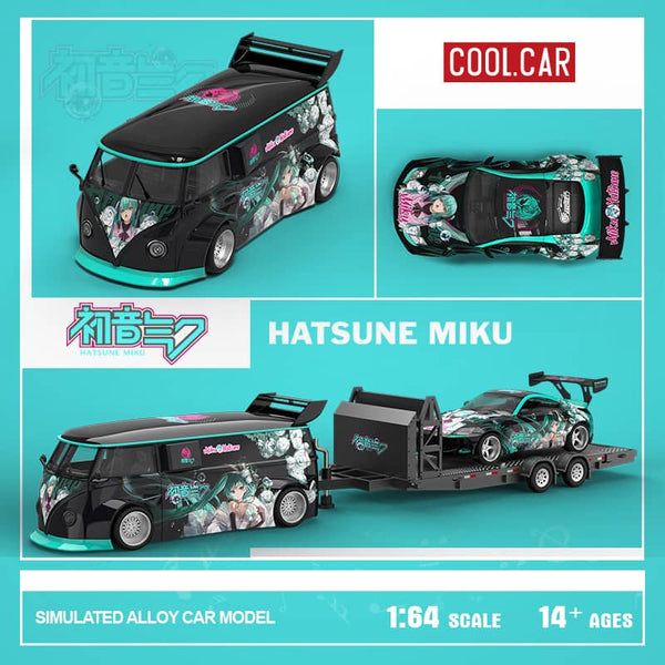 Time Micro x Cool Car - VW T1 & Nissan 350z Trailer Set "Hatsune Miku" *Pre-Order*