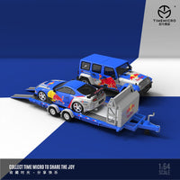 Time Micro - Jeep Wrangler & Toyota Supra A80Z Trailer Set "Red Bull" *Pre-Order*