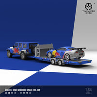 Time Micro - Jeep Wrangler & Toyota Supra A80Z Trailer Set "Red Bull" *Pre-Order*