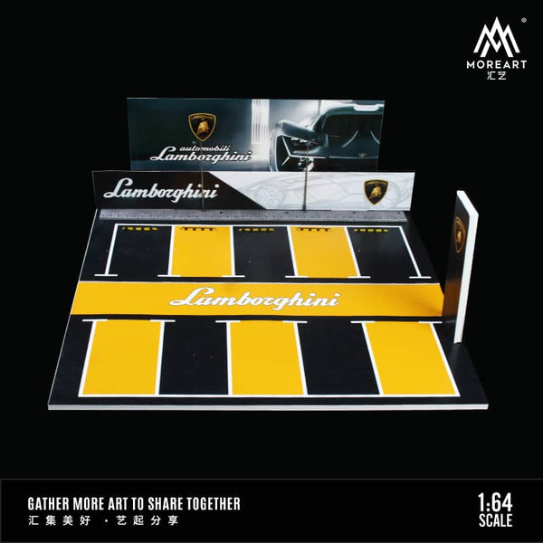 MoreArt - Lamborghini Parking Lot Scene Diorama w/ Led Lighting