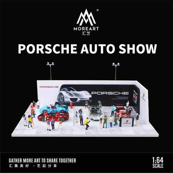 MoreArt - Porsche Auto Show Diorama  w/ Led Lighting
