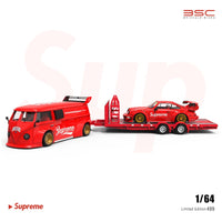 BriScale Micro - Porsche 911 (964) RWB, Volkwagen T1 Van & Trailer "Supreme" Set