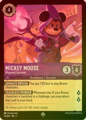 Lorcana - Mickey Mouse (Wayward Sorcerer) - 51/204 - Super Rare (Foil) - The First Chapter