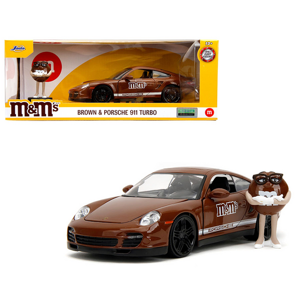 Jada Toys - M&M's Porsche 911 Turbo & Brown Figure  *1/24 Scale*