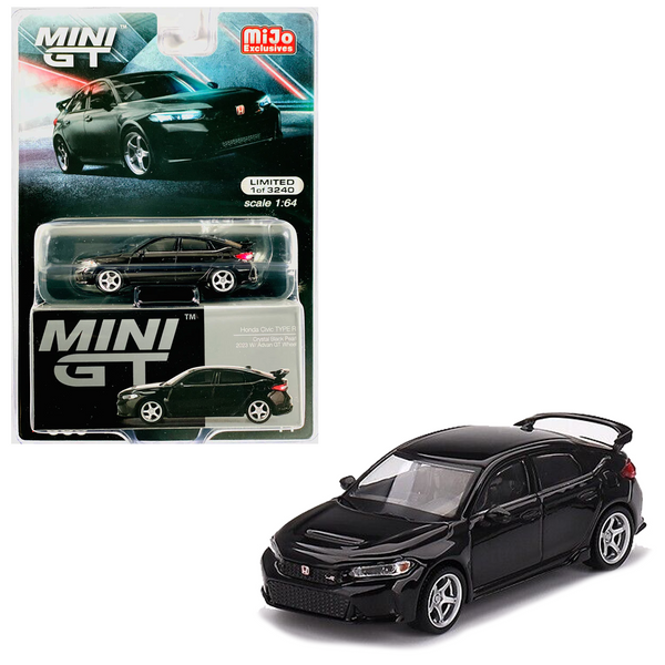Mini GT - 2023 Honda Civic Type R - Crystal Black Pearl w/ Advan GT Wheels