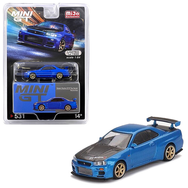 Mini GT - Nissan Skyline GT-R (R34) Top Secret - Bayside Blue