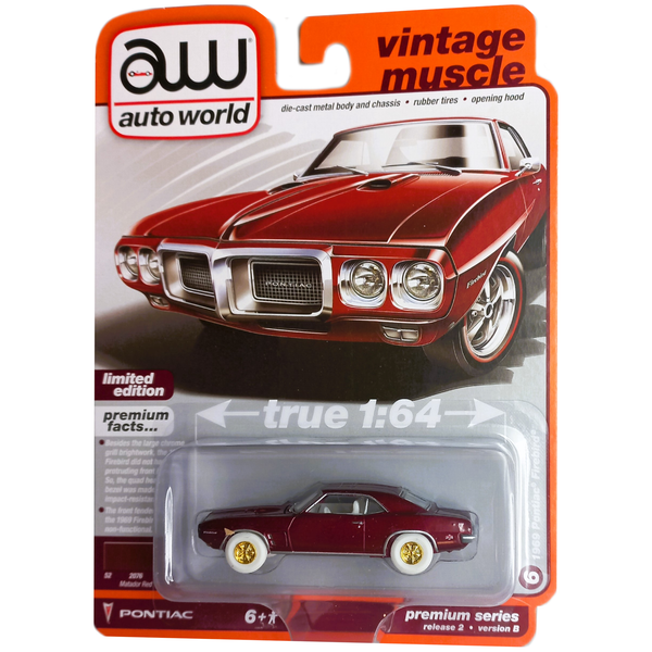 Auto World - 1969 Pontiac Firebird - 2023 Vintage Muscle Series *Ultra Red Chase*