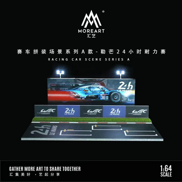 MoreArt - 24H of Le Mans Endurance Race Assembly Scene Diorama w/ Led Lighting