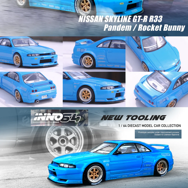 INNO64 - Nissan Skyline GT-R (R33) "Pandem / Rocket Bunny" - Blue