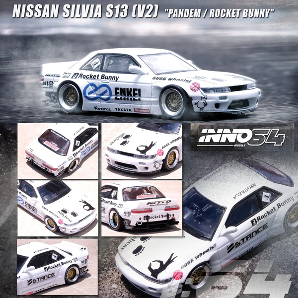 INNO64 - Nissan Silvia S13 (V2) "Pandem / Rocket Bunny" - White