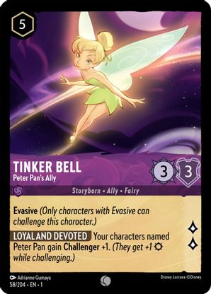 Lorcana - Tinker Bell (Peter Pan's Ally) - 58/204 - Common - The First Chapter