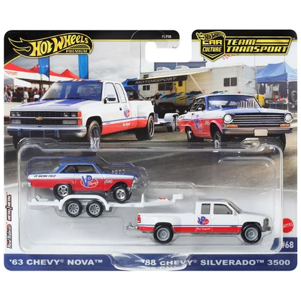 Hot Wheels - '63 Chevy Nova & '88 Chevy Silverado 3500 - 2024 Team Transport Series *Pre-Order*
