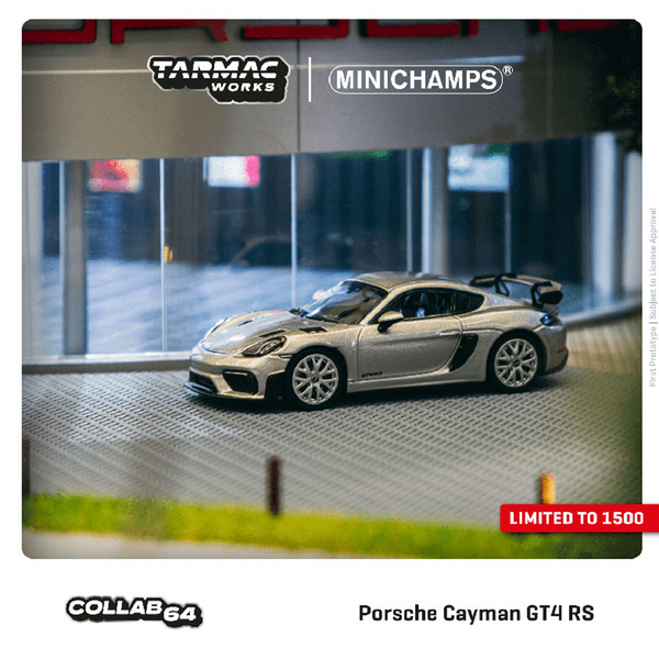 Tarmac Works x Minichamps - Porsche Cayman GT4 RS - Collab64 Series *Pre-Order*