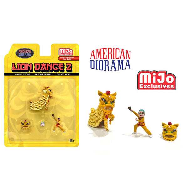 American Diorama - Lion Dance 2 Figure Set - Yellow *MiJo Exclusive*