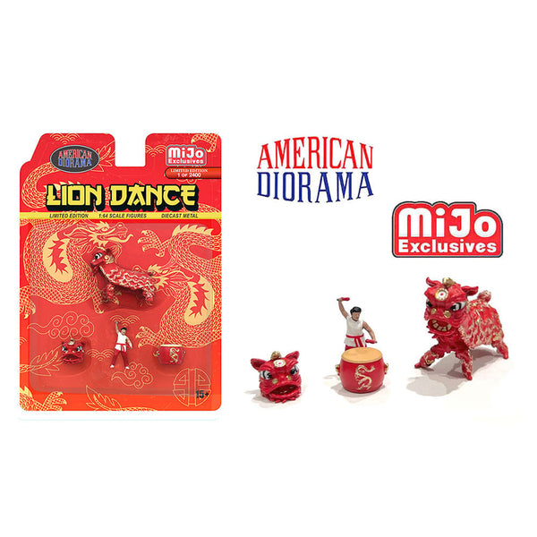 American Diorama - Lion Dance Figure Set - Red *MiJo Exclusive*
