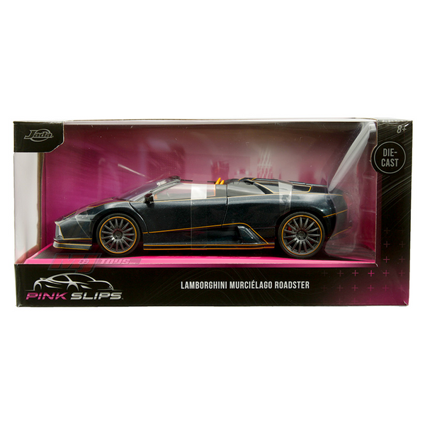 Jada Toys - Lamborghini Murcielago Roadster - Black Metallic - 2023 Pink Slips Series *1/24 Scale*