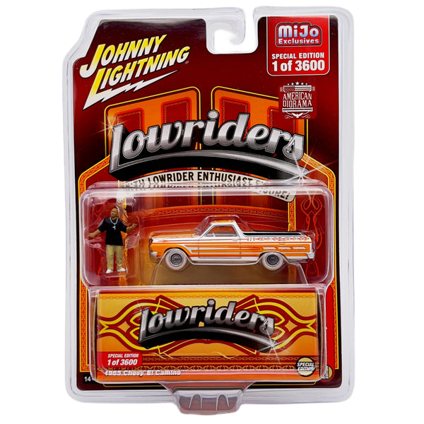 Johnny Lightning X American Diorama - 1965 Chevrolet El Camino w/ Figure - 2024 Lowriders Series *White Lightning Chase*