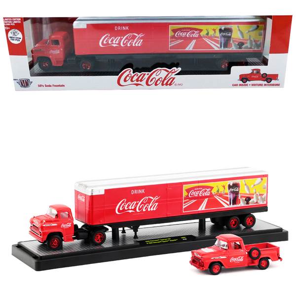 M2 Machines - 1958 Chevrolet Spartan LCF & 1958 Chevrolet Apache Stepside - 2019 Coca-Cola Series *Chase*