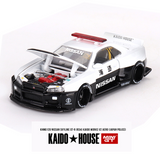 Kaido House x Mini GT - Nissan Skyline GT-R (R34) Kaido Works V2 Aero - Japan Police *Sealed, Possibility of a Chase - Pre-Order*