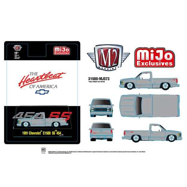 M2 Machines - 1991 Chevrolet C1500 SS 454 Pickup Truck Limited Edition – Silver *Pre-Order*
