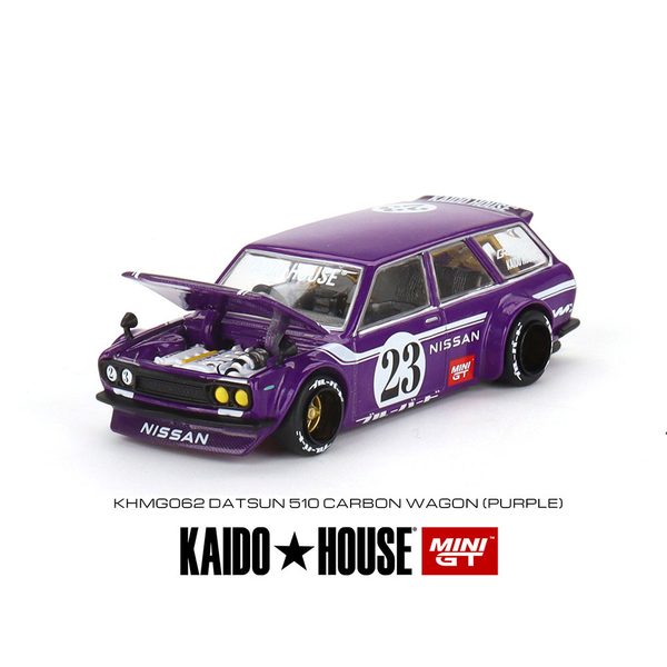 Kaido House x Mini GT - Datsun 510 Carbon Wagon (Purple) *Sealed, Possibility of a Chase*