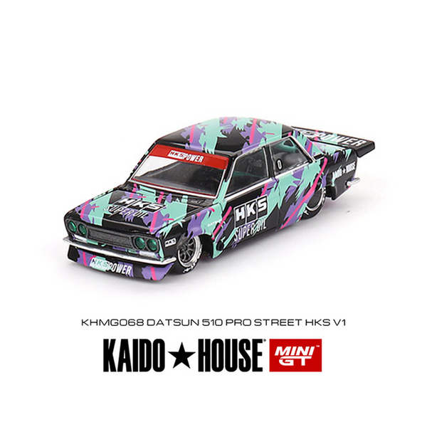 Kaido House x Mini GT - Datsun 510 Pro Street HKS V1 *Sealed, Possibility of a Chase*
