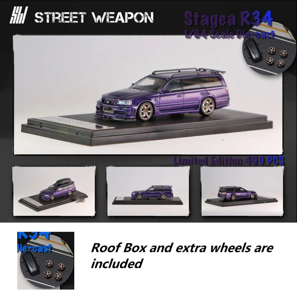Street Weapon X Ghostplayer - Nissan Stagea R34 w/ Roof Box - Purple